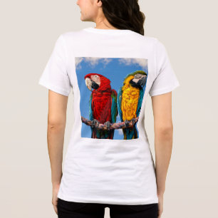 Blå och gult makaw och Scarlet makaw T Shirt