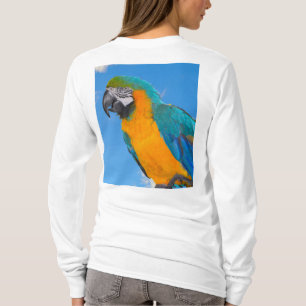 Blå och gult makaw t shirt