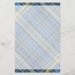Blå och gult plaid mönster brevpapper