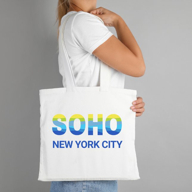 Blå och Gult SOHO New York City-kvarteren Tygkasse (Skapare uppladdad)