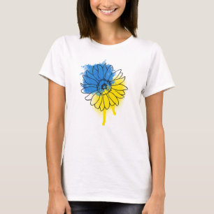 Blå och gult solrosor i stil i Ukraina T Shirt