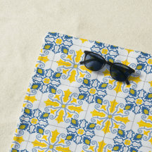 Blå och gult söt - portugisiska plattor mönster