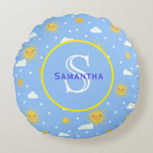 Blå och Gult Sunshine Personlig Monogram