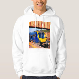 Blå och gult tåg hoodie