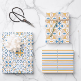 Blå och Gult Toskana Damask