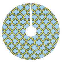 Blå och Gult Trellis, Lattice, Quatrefoil