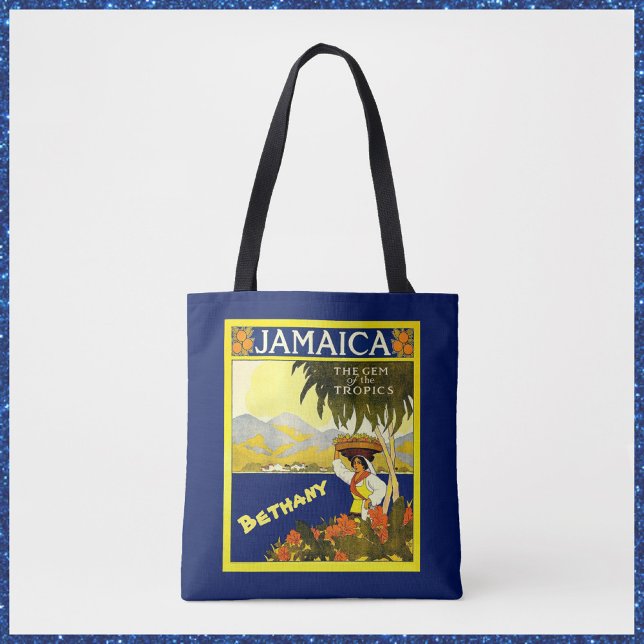 Blå och Gult Tropical Jamaica Tygkasse (Skapare uppladdad)