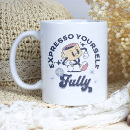 Blå och Gult - Uttryck dig själv - helt Kaffemugg