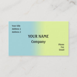 Blå och gult visitkort