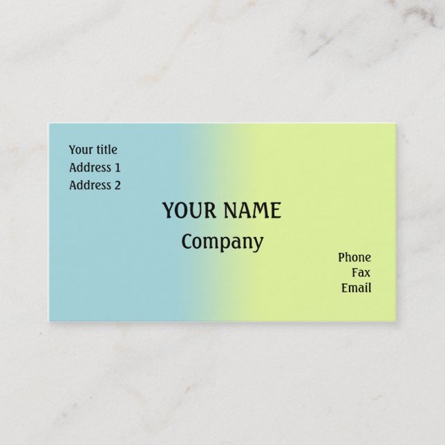 Blå och gult visitkort (Framsida)