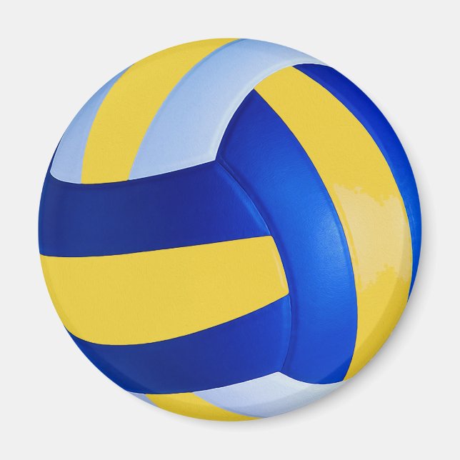 Blå och Gult Volleyball Magnet (Framsidan)