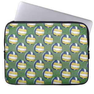 Blå och Gult Volleyball Mönster Laptop Fodral