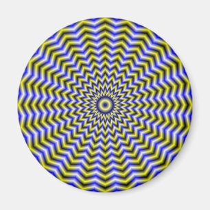 Blå och Gult Zigzag Ripples Magnet