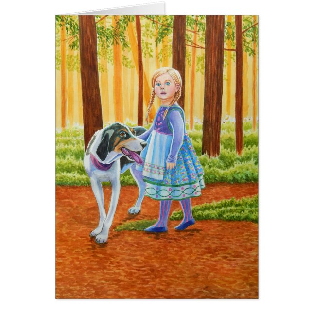 Blå och Hund Hälsningskort (Framsidan)