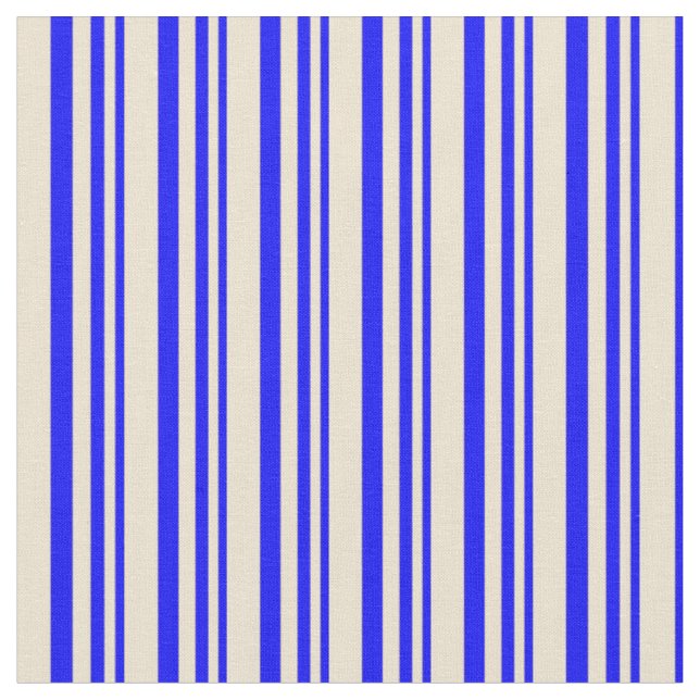Blå och iger Lintrad/Stripe Mönster Tyg (Närbild)