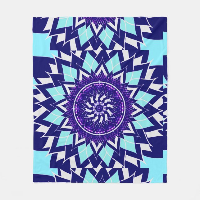 blå och indigo mandala fleecefilt (Framsidan)