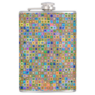 Blå och jordtoner "Fireflies" Tiles Mönster Fickplunta