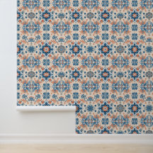 Blå och korall Blommigt Medley