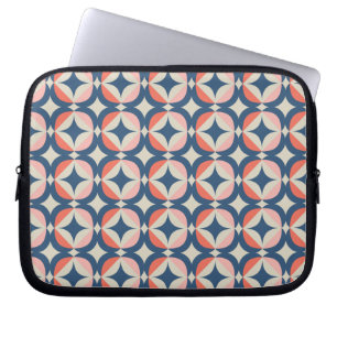 Blå och korall Geometric Mönster Laptop Fodral