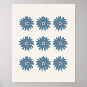 Blå Och Kräm Daisy Poster