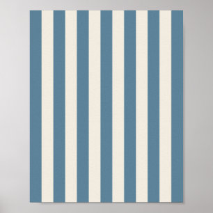 Blå och krämfärgade vertikala ränder poster