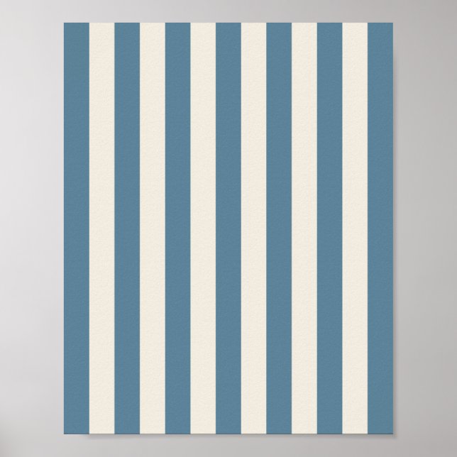 Blå och krämfärgade vertikala ränder poster (Framsidan)