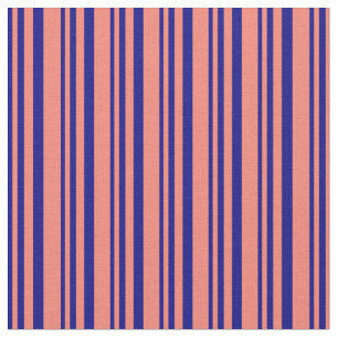 Blå och lax Färgad stripe Mönster Tyg