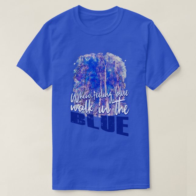 Blå och levande blå natur Vibrant Himmel T Shirt (Design framsida)