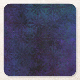 Blå och Lila Abstrakt, Grungy Digital Art Underlägg Papper Kvadrat
