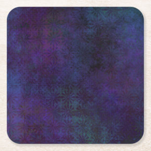 Blå och Lila Abstrakt, Grungy Digital Art Underlägg Papper Kvadrat