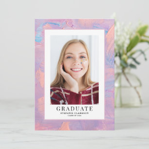 Blå och lila akryl Bakgrunds Examen Meddelande