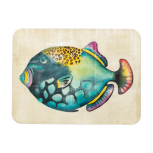 Blå och Lila Aquarium Fish Magnet