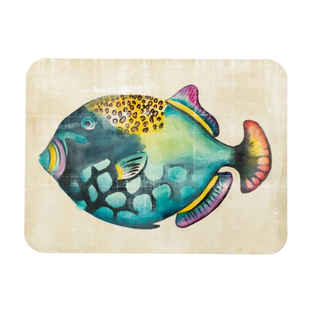 Blå och Lila Aquarium Fish Magnet (Horisontell)
