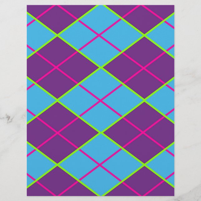 Blå och lila argyle (Framsida)