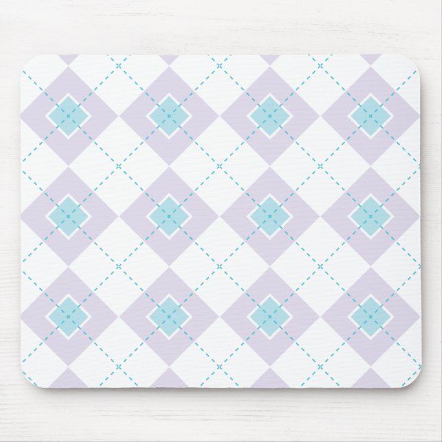 Blå och Lila Argyle Musmatta (Framsidan)