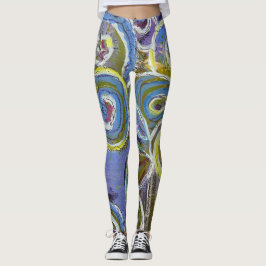Blå och lila av Lydia's Art Sangria Leggings