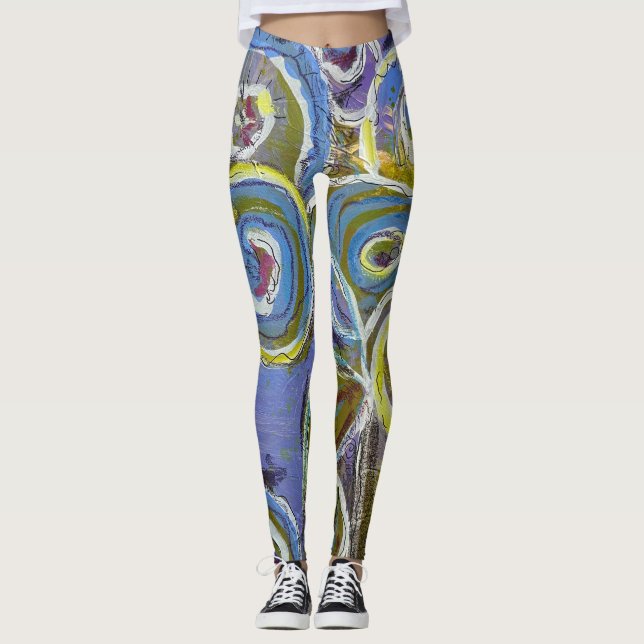 Blå och lila av Lydia's Art Sangria Leggings (Framsida)