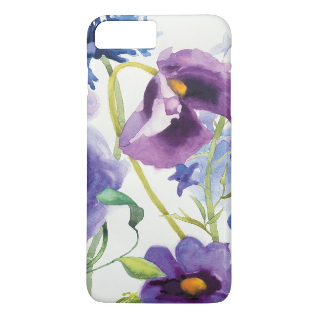 Blå och lila blandad trädgård Case-Mate iPhone skal (Baksida)