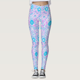 Blå och lila blommig leggings