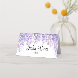 Blå och Lila Blommigt Plattskort Placeringskort