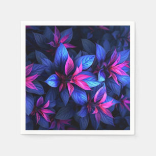 Blå och Lila blommor Pappersservett
