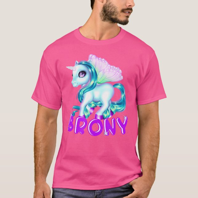 Blå Och Lila Brony Cosplay Pony T Shirt (Framsida)