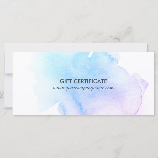 Blå- och Lila-certifikat för Stänk-gåva (Framsida)
