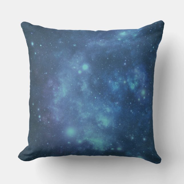 Blå och Lila Cosmic Space-bild Kudde (Framsida)