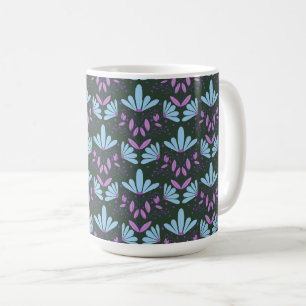 Blå och lila daisy drömmar blommigt mugg