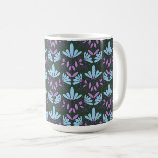Blå och lila daisy drömmar blommigt mugg