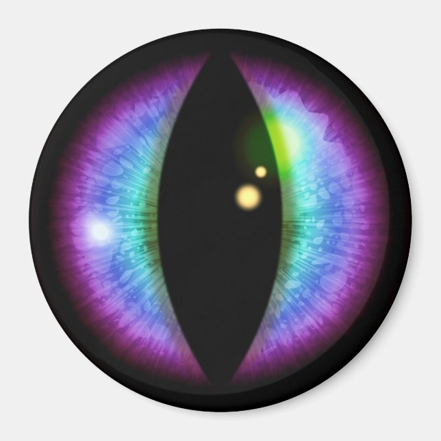 Blå och Lila Dragons Öga Magnet (Framsidan)