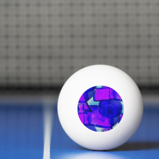 "Blå och Lila - dynamisk abstrakt" Pingisboll