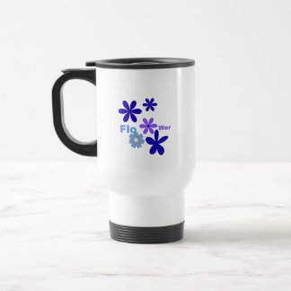 Blå och lila elegant blomster minimalistisk mugg