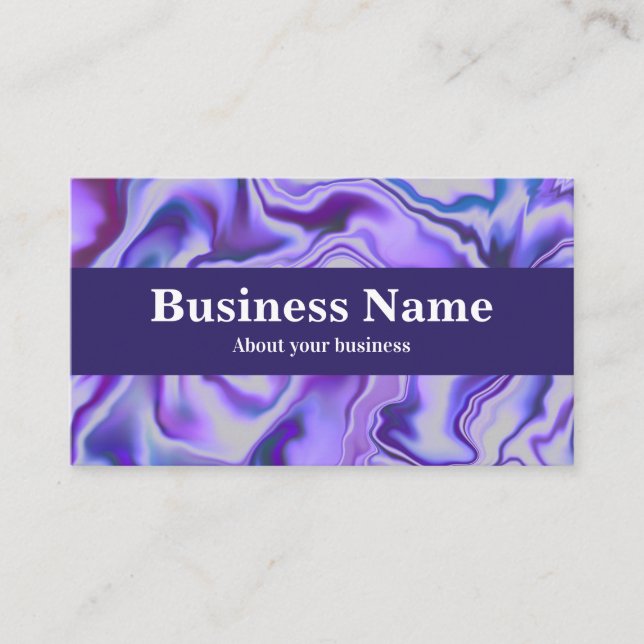 Blå och Lila Elegant Marble Abstrakt Visitkort (Framsida)